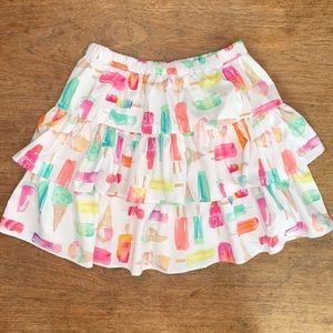 Kate Spade Girl's Ice Cream Print Tiered Skirt Colorful Flowy Colorful Size 12